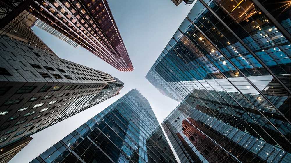 Skyscrapers in finance district